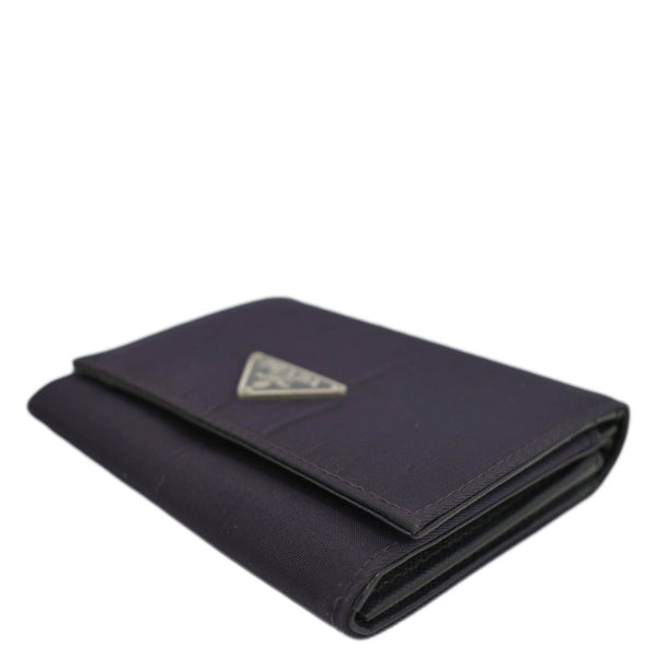 PRADA Tessuto Nylon Tri Fold Wallet Blue