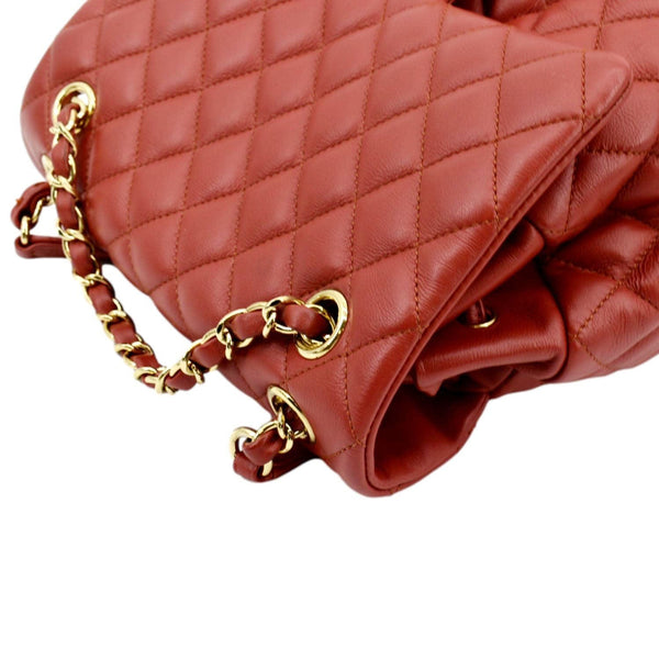 CHANEL Urban Spirit Large Quilted Leather Backpack Bag Red