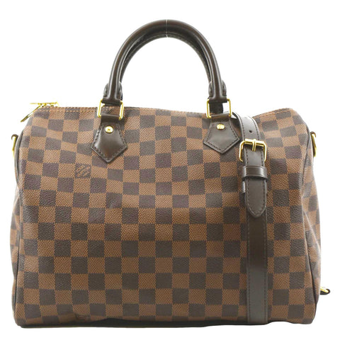 Louis Vuitton Speedy Bandouliere 30 Damier Azur Shoulder Hand Bag Added Insert Preowned