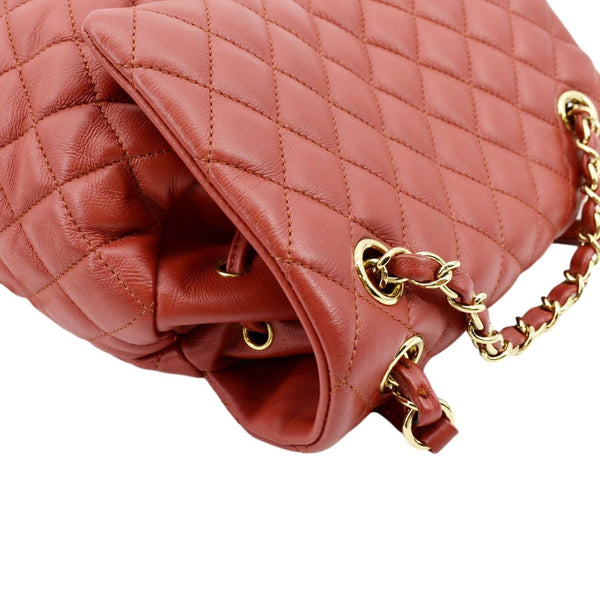 CHANEL Urban Spirit Large Quilted Leather Backpack Bag Red