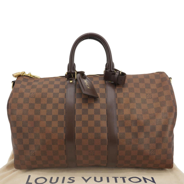 LOUIS VUITTON Keepall 45 Bandouliere Damier Ebene Travel Bag Brown