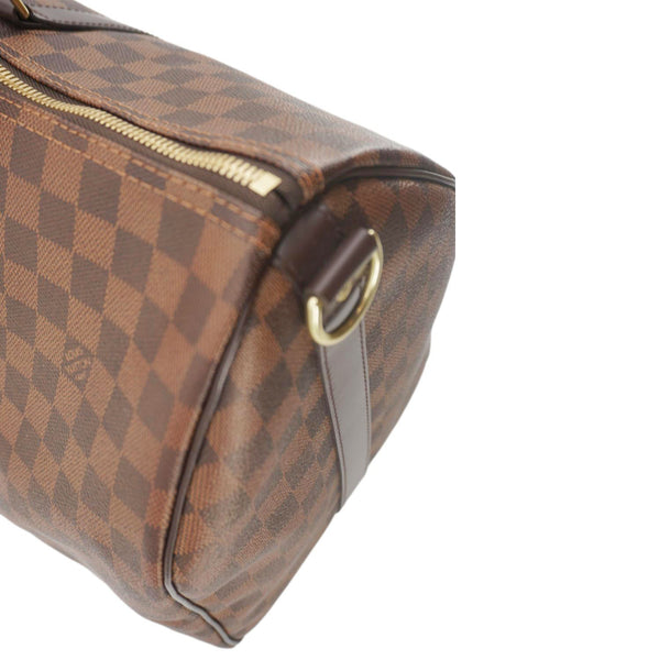 LOUIS VUITTON Keepall 45 Bandouliere Damier Ebene Travel Bag Brown