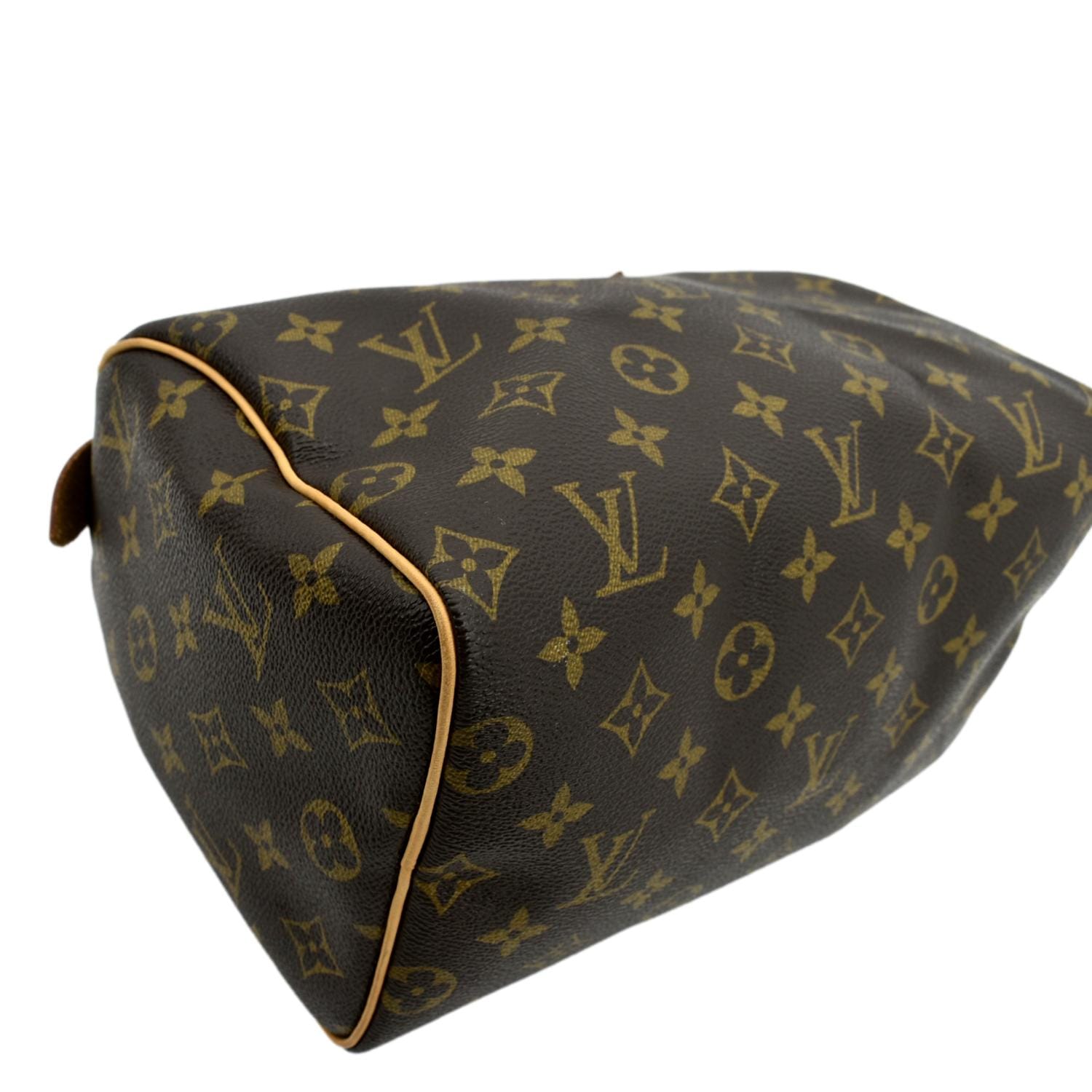 Louis Vuitton Speedy 25 Monogram Canvas Satchel Bag Brown 7735