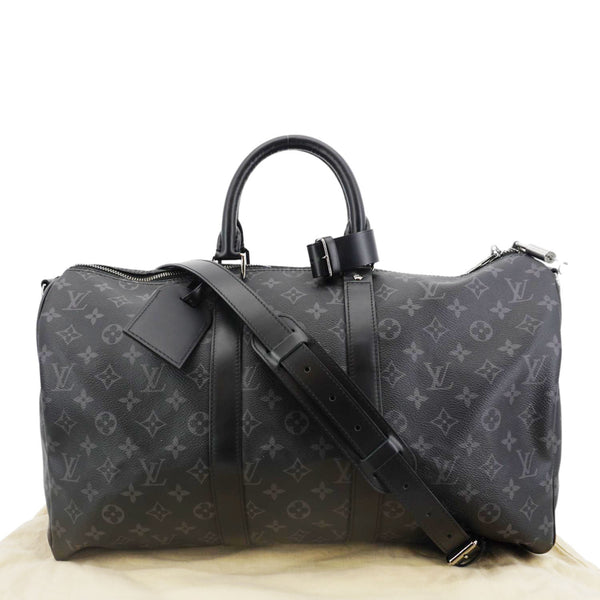 LOUIS VUITTON Keepall 45 Bandouliere Monogram Eclipse Travel Bag Black