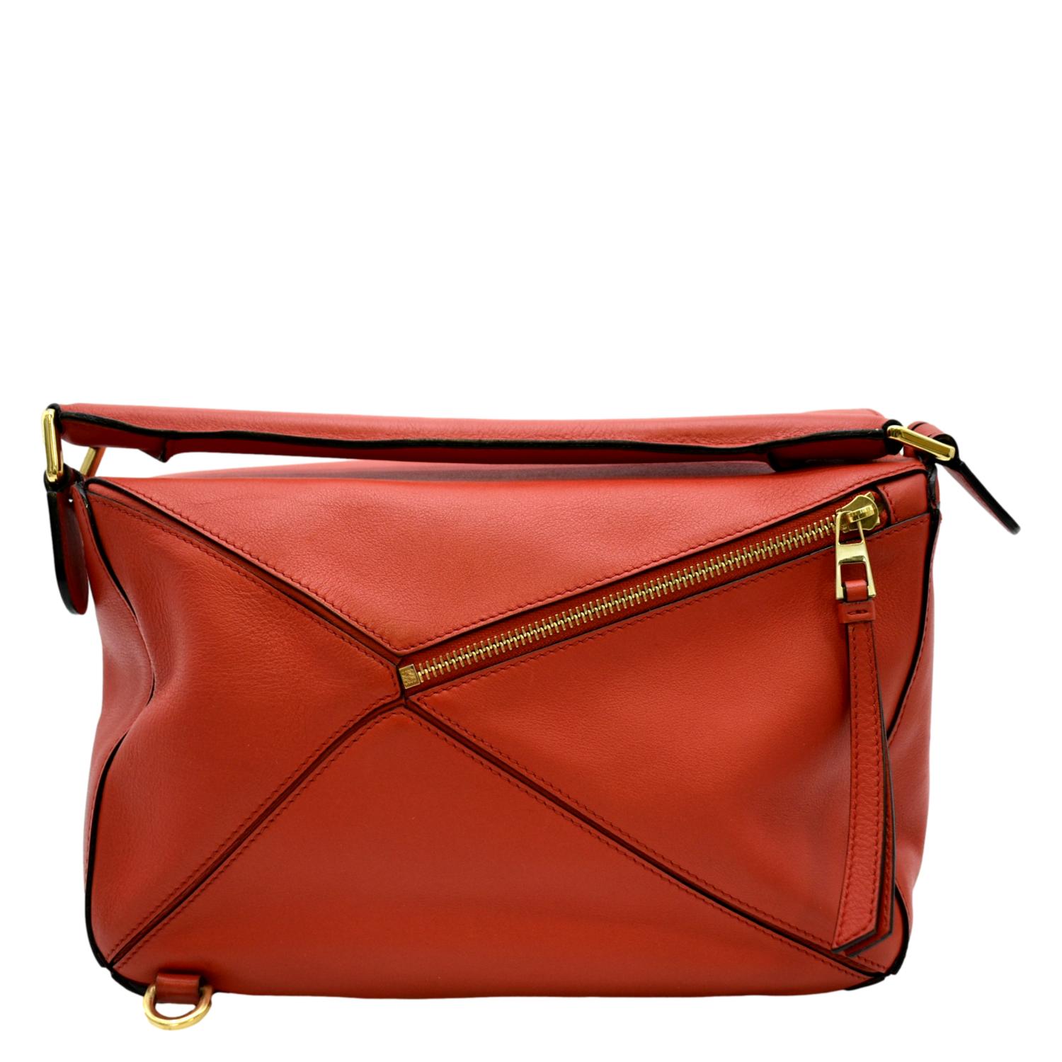 Medium Puzzle, Used & Preloved Loewe Handbag, LXR USA, Red