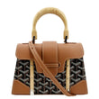 GOYARD Saigon Chevron Print Coated Canvas Top Handle Satchel Bag Tan