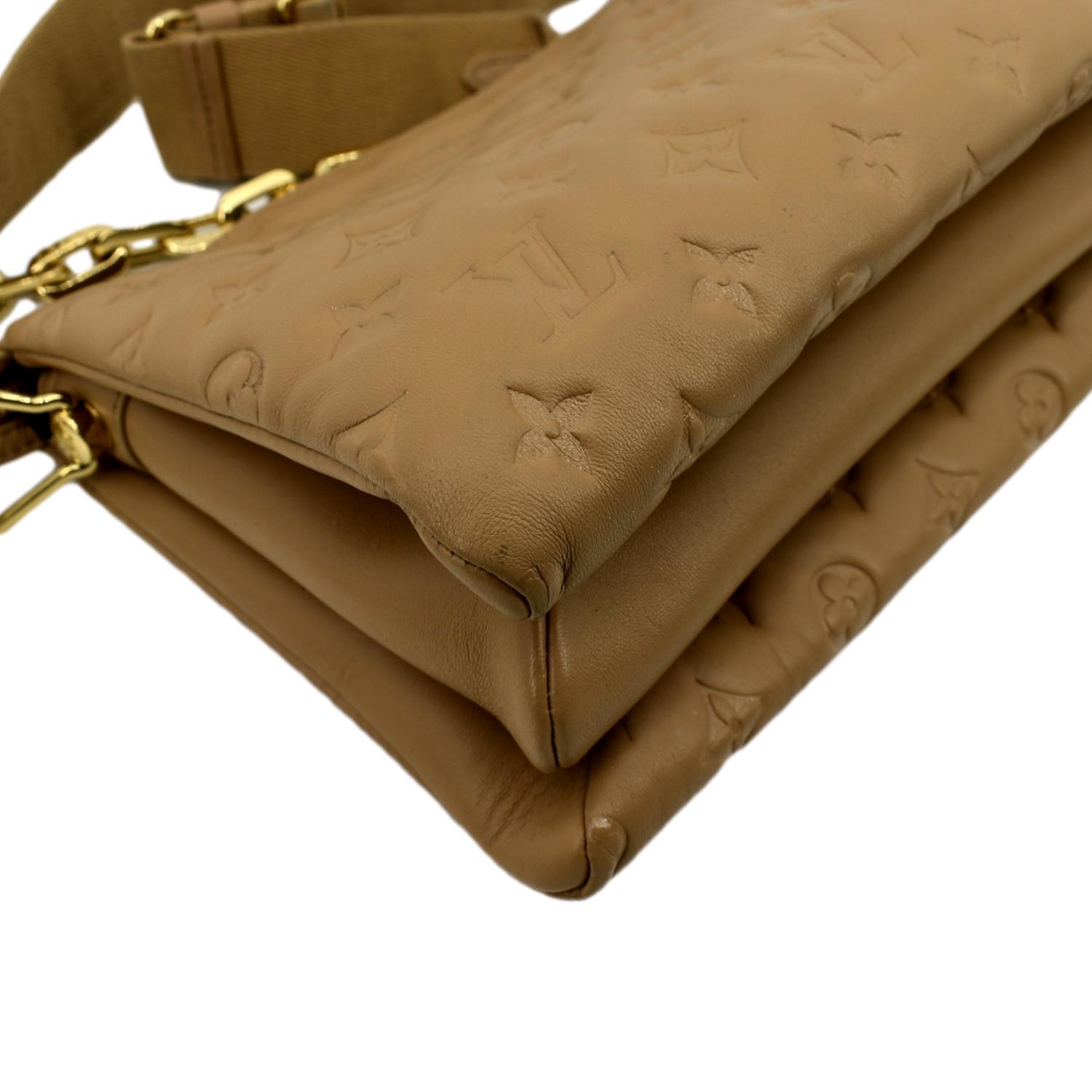 LOUIS VUITTON Coussin PM Monogram Embossed Shoulder Bag Camel - 15% OF
