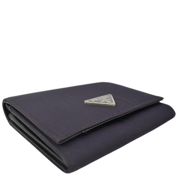 PRADA Tessuto Nylon Tri Fold Wallet Blue