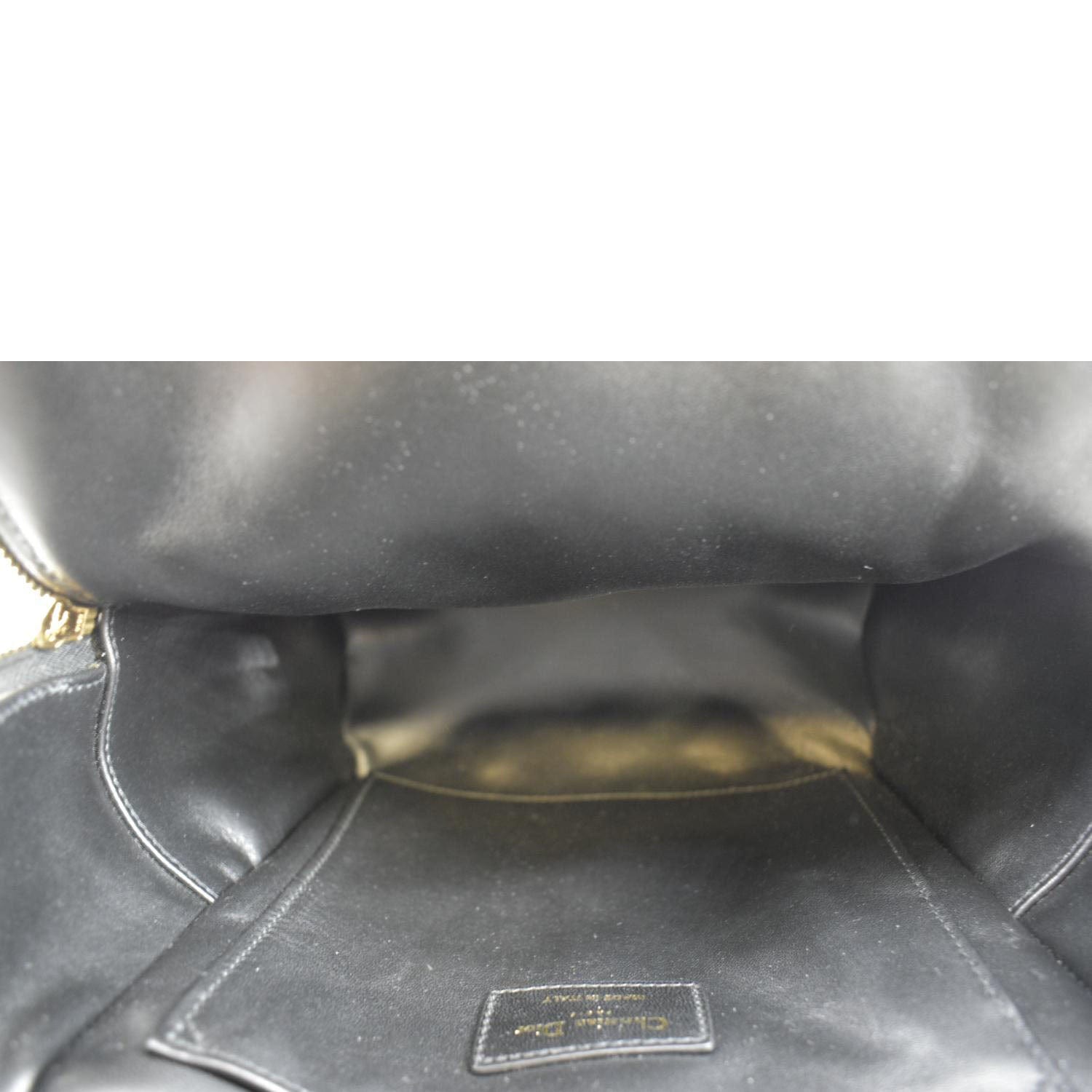 Authentic Christian Dior Black Vintage Nylon w/leather Double