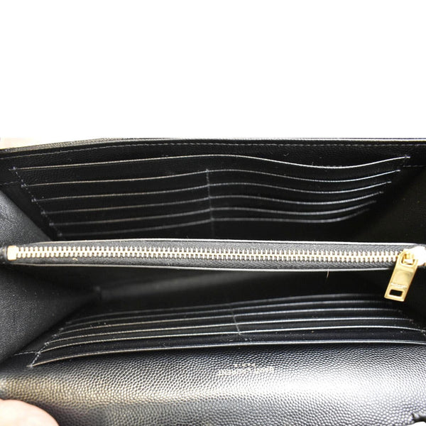 YVES SAINT LAURENT Envelope Leather Chain Shoulder Bag Black