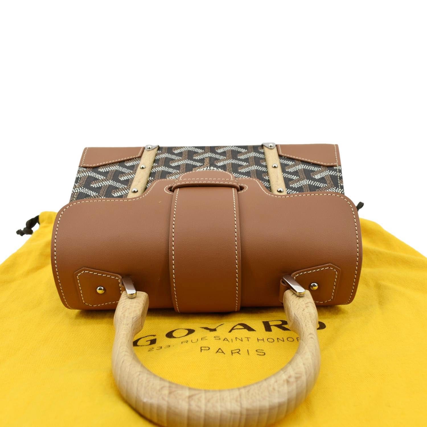 Goyard, Bags, Authentic Goyard Saigon Top Handle Mini Brown Leather  Crossbody Bag