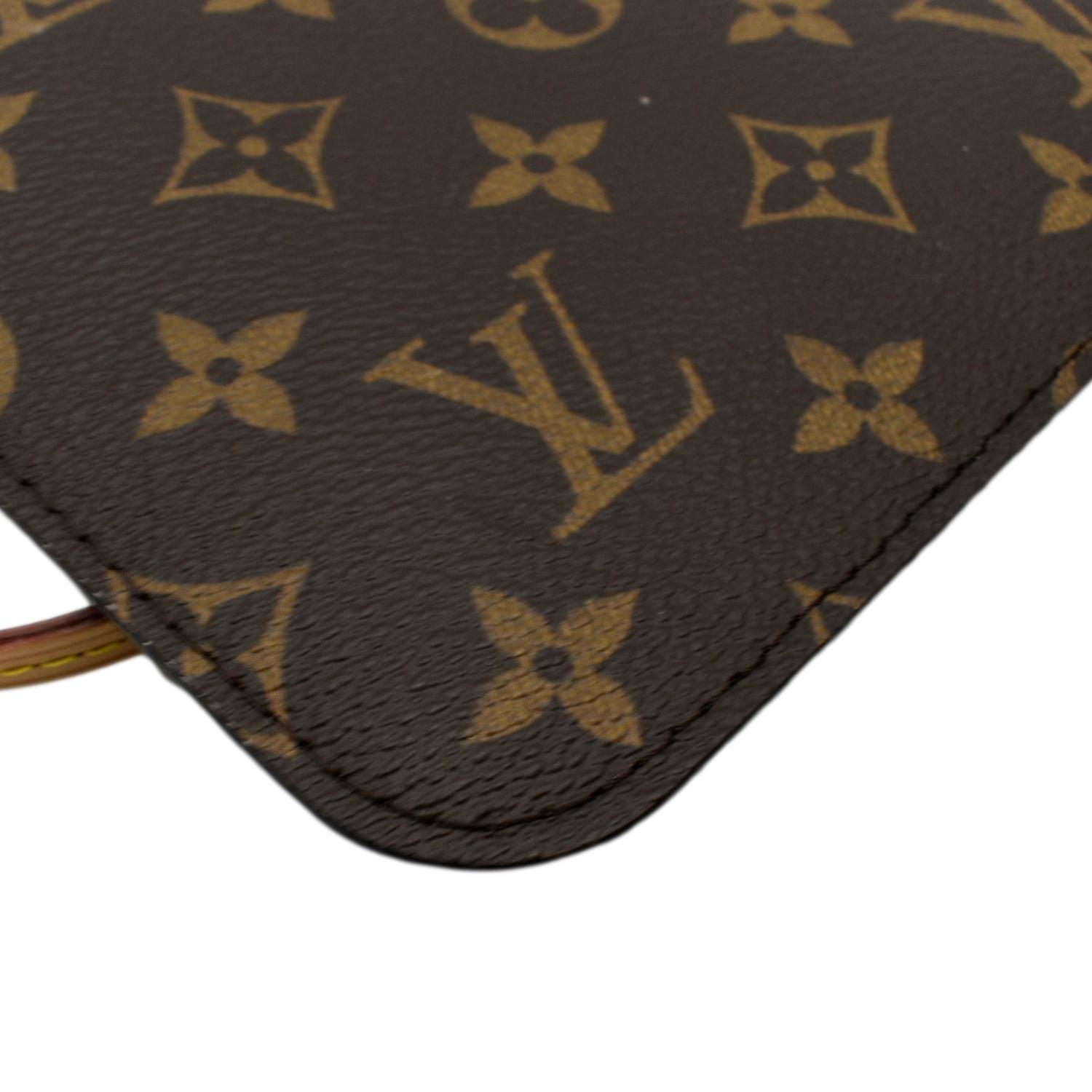Louis Vuitton Neverfull Pouch clutch wristlet Cerise Interior