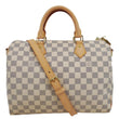 LOUIS VUITTON Speedy 30 Bandouliere Damier Azur Shoulder Bag White