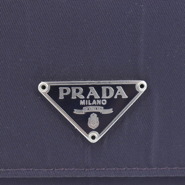 PRADA Tessuto Nylon Tri Fold Wallet Blue