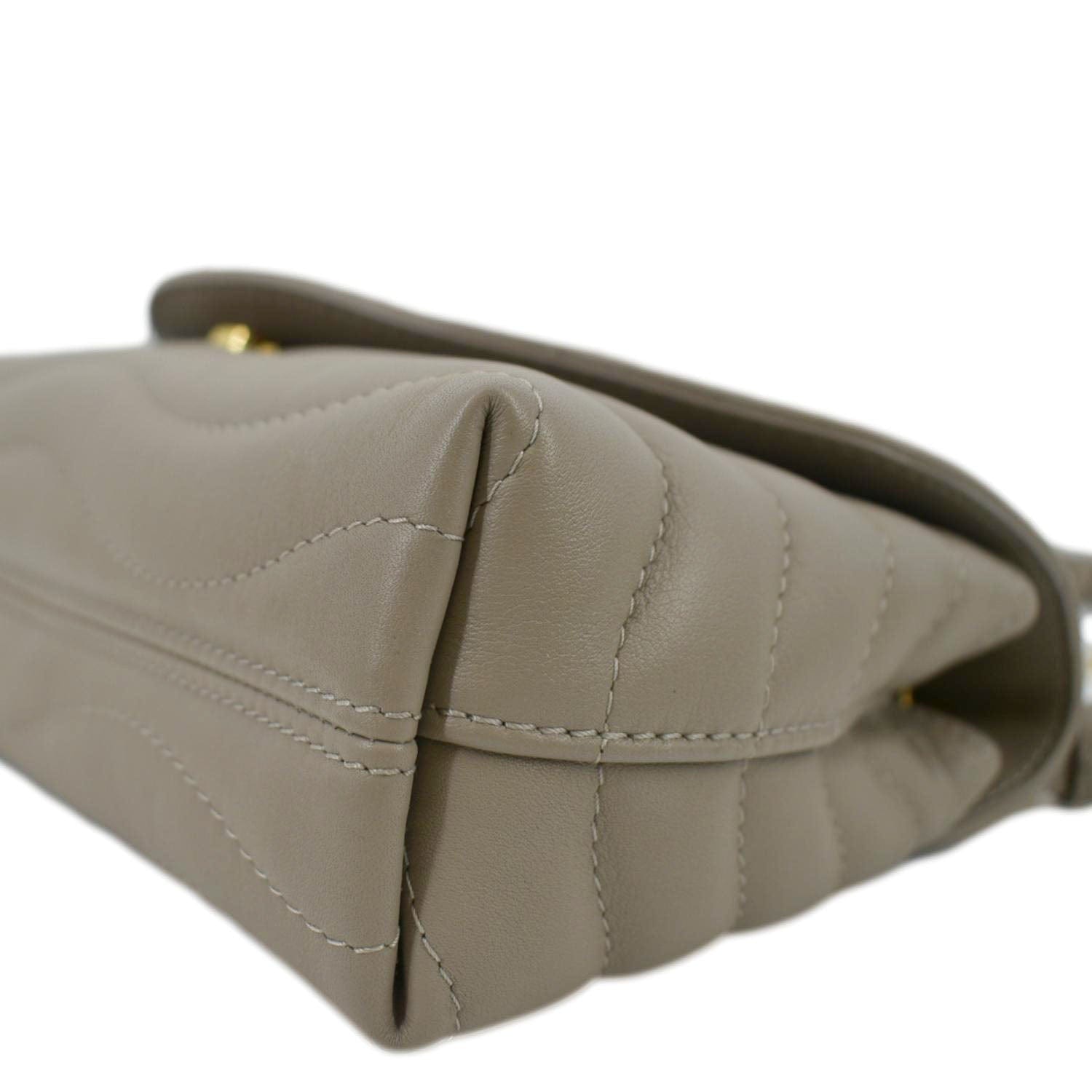 LOUIS VUITTON Calfskin LV New Wave Chain Bag Taupe 979355