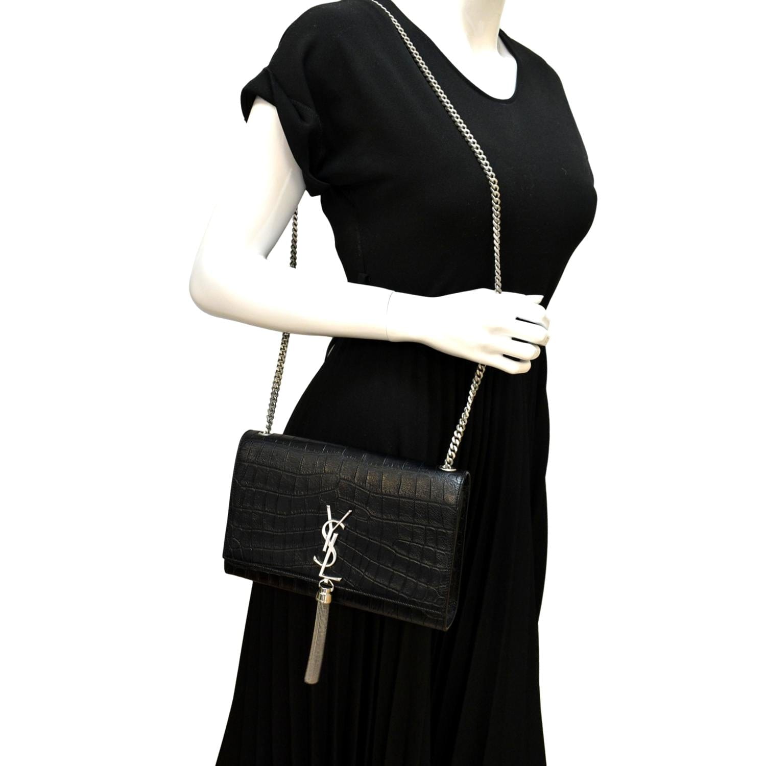 YVES SAINT LAURENT Kate Leather Shoulder Bag Black