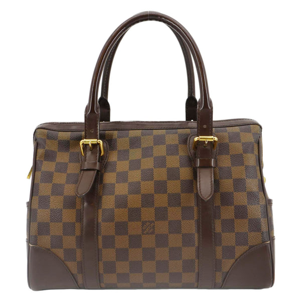 LOUIS VUITTON Berkeley Damier Ebene Satchel Bag Brown