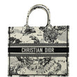 CHRISTIAN DIOR Book Zodiac Embroidery Canvas Tote Bag Latte