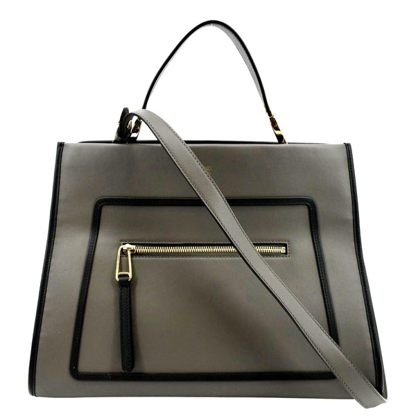 Fendi Runway Shopper Leather Tote Shoulder Bag in Grey color