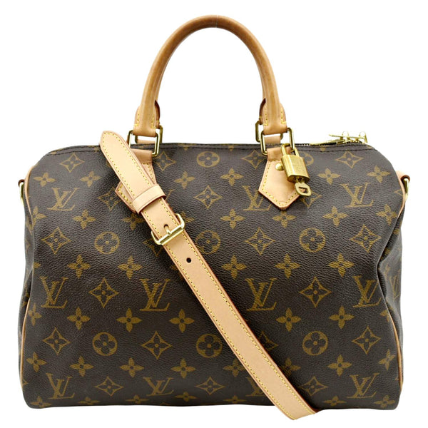 LOUIS VUITTON Speedy 30 Bandouliere Monogram Canvas Shoulder Bag Brown