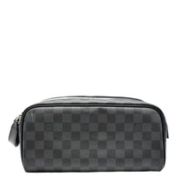 LOUIS VUITTON Dopp Kit Damier Graphite Toilet Pouch Black