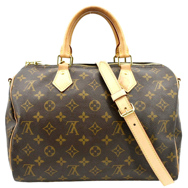 LOUIS VUITTON Speedy 30 Bandouliere Monogram Canvas Shoulder Bag Brown