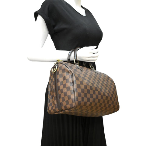 LOUIS VUITTON Speedy 30 Bandouliere Damier Ebene Shoulder Bag Brown