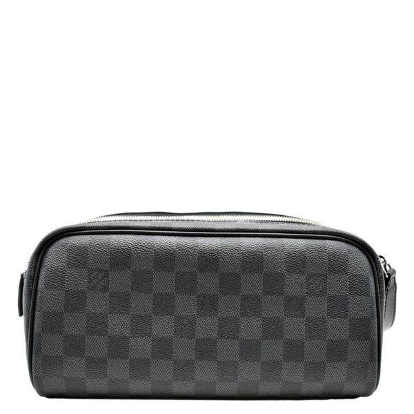 LOUIS VUITTON Dopp Kit Damier Graphite Toilet Pouch Black