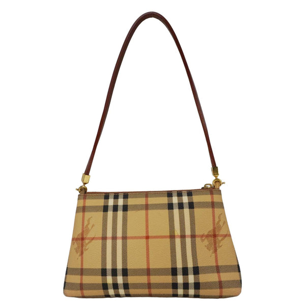 BURBERRY Haymarket House Check Canvas Pochette Bag Beige