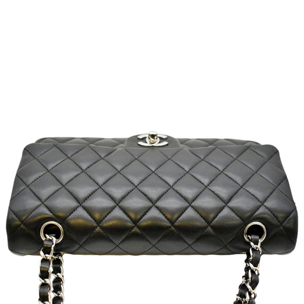 CHANEL Classic Medium Double Flap Quilted Leather Shoulder Bag Black