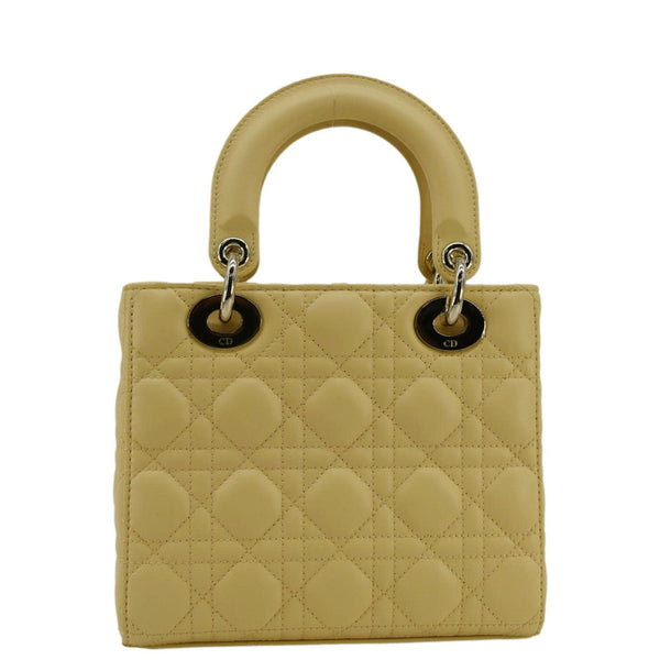 CHRISTIAN DIOR MY ABCDior Small Cannage Lambskin Leather Shoulder Bag Light Yellow