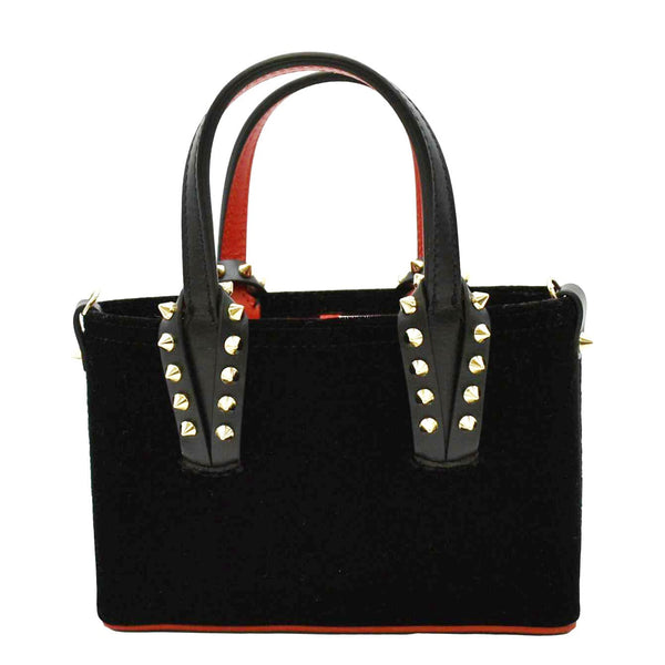 CHRISTIAN LOUBOUTIN Cabata Eyelet Velour Suede Tote back look