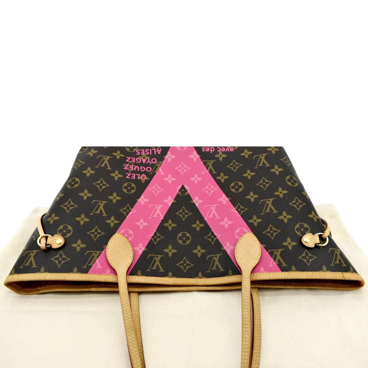 Louis Vuitton, Bags, Louis Vuitton V Neverfull Mm Grenade Pink Monogram  Limited Edition Tote