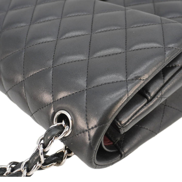 CHANEL Classic Double Flap Leather Shoulder Bag Black