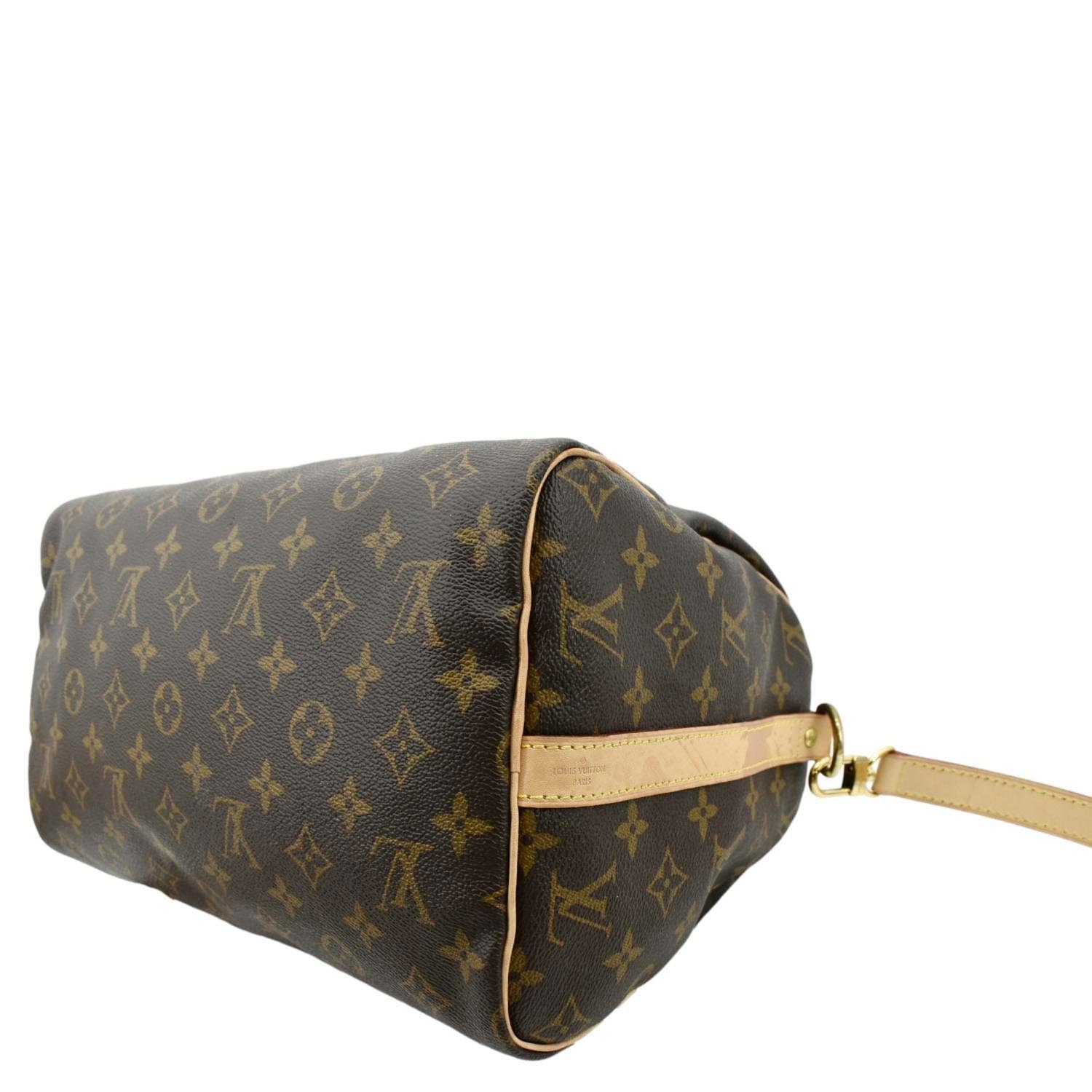 Speedy bandoulière leather handbag Louis Vuitton Brown in Leather - 37378397