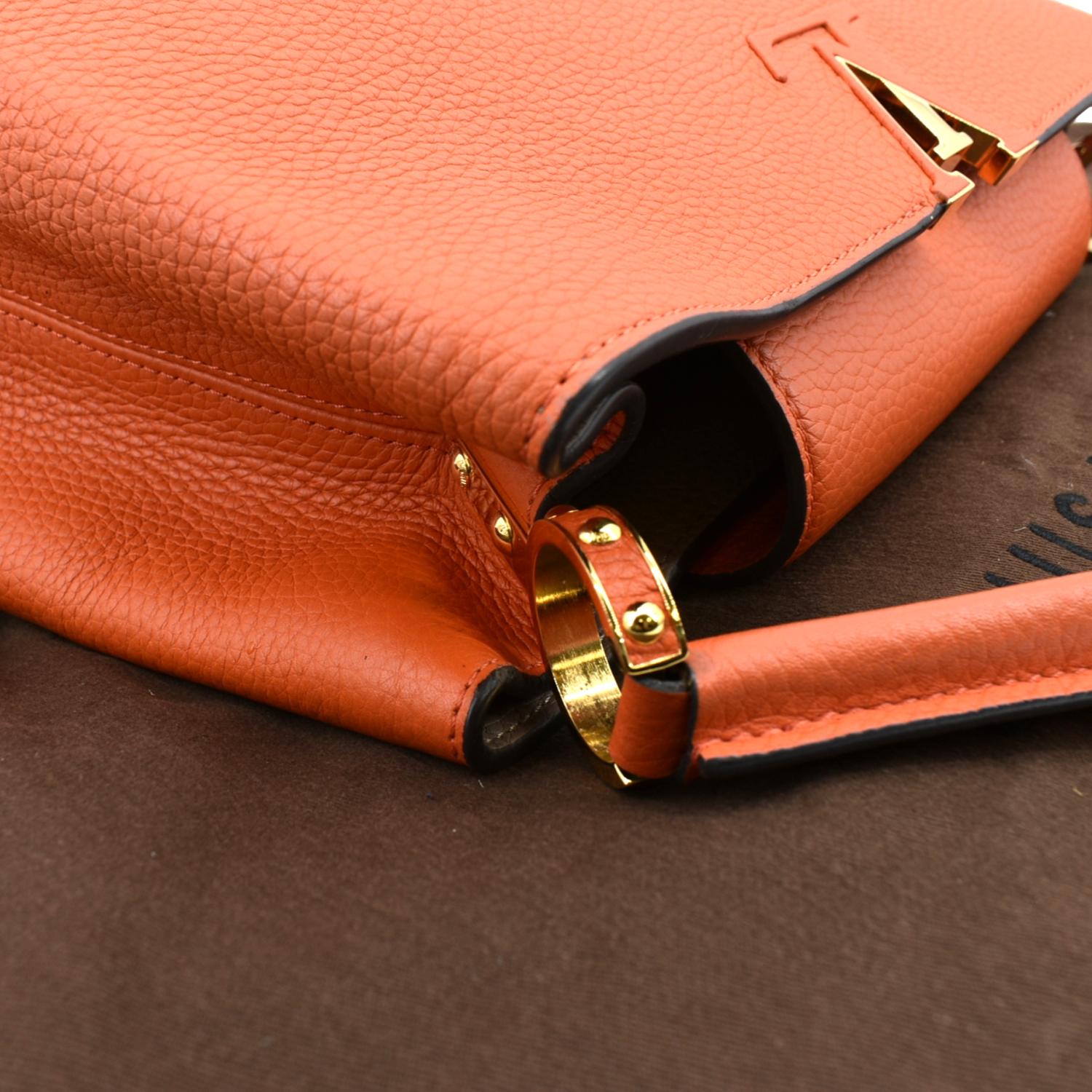 Louis Vuitton Caramel Leather & Beige Raffia Capucines MM, myGemma, CH