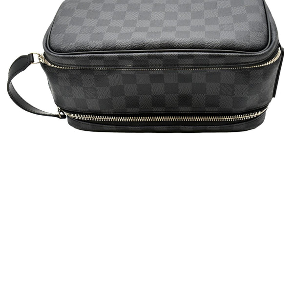 LOUIS VUITTON Dopp Kit Damier Graphite Toilet Pouch Black