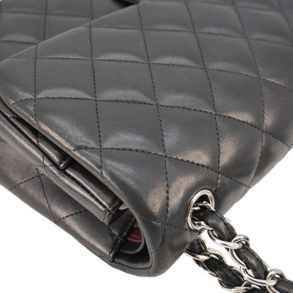 CHANEL Classic Double Flap Leather Shoulder Bag Black