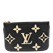 LOUIS VUITTON Double Zip Pochette Monogram Empreinte Crossbody Bag Bicolor