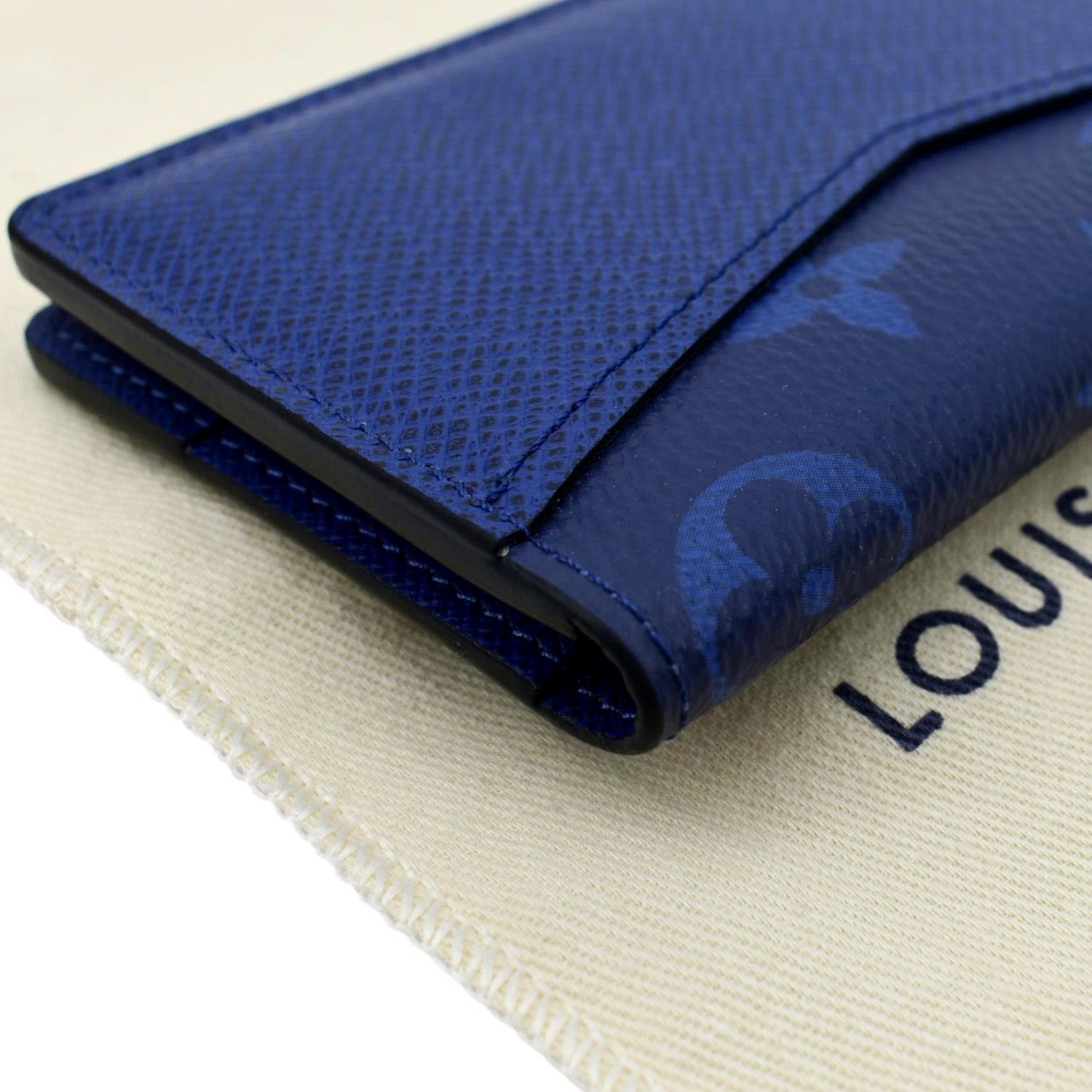 New In Box LOUIS VUITTON Monogram Navy Blue Leather Pen Pencil Cup Holder