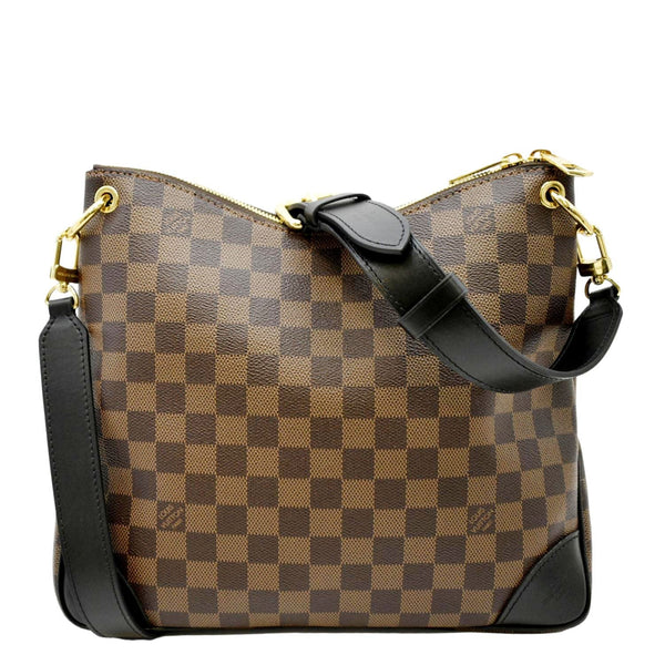 LOUIS VUITTON Odeon MM Damier Ebene Shoulder Bag Black/Brown