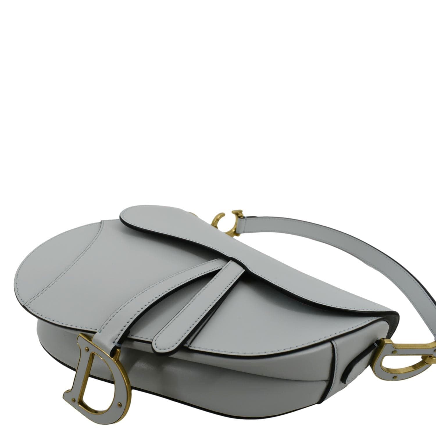 Saddle Bag Dior Gray Grained Calfskin
