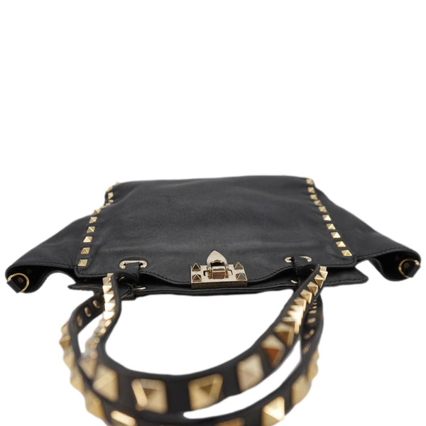 VALENTINO Garavani Rockstud Leather Tote Bag Black