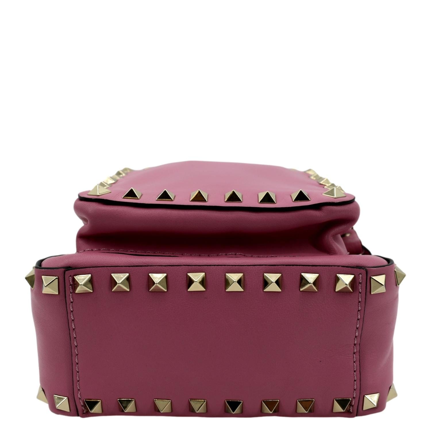 Valentino Rockstud Leather Backpack Pink ref.606566 - Joli Closet