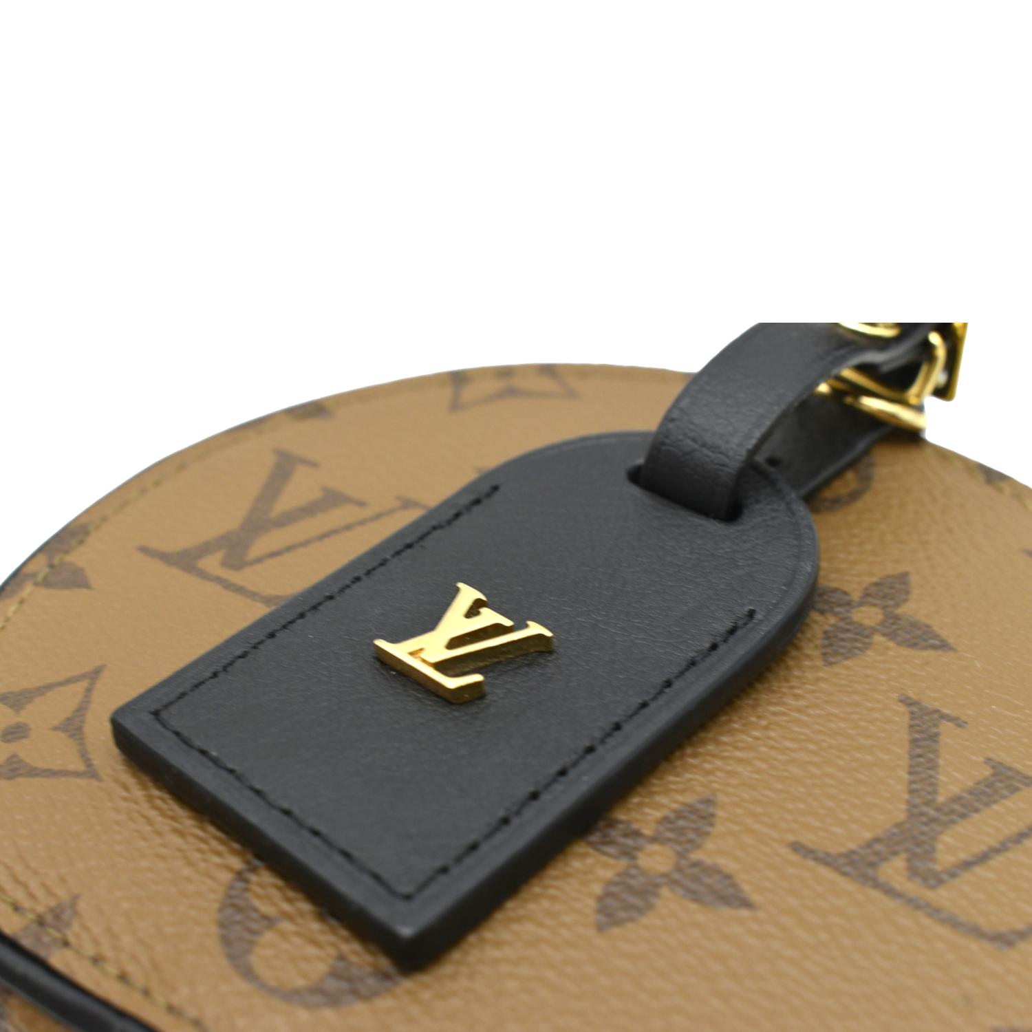 Louis Vuitton Petite Boite Chapeau Monogram Reverse Black in Coated  Canvas/Calfskin with Gold-tone - US