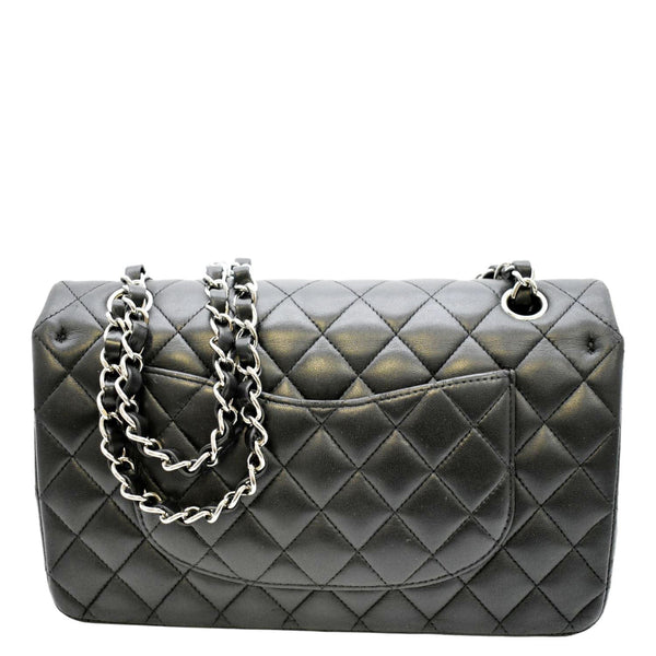 CHANEL Classic Medium Double Flap Quilted Leather Shoulder Bag Black