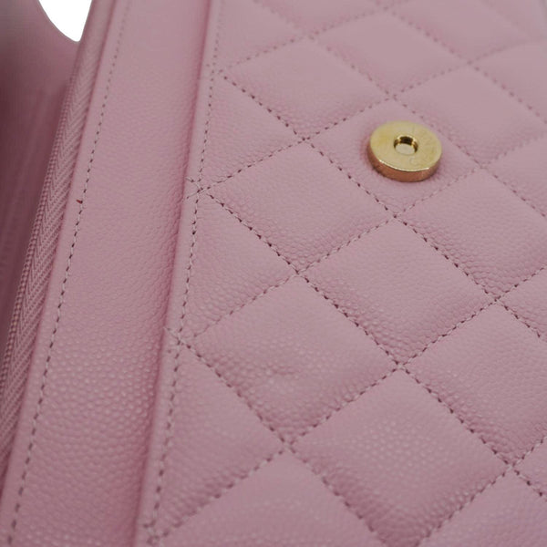 CHANEL Wallet On Chain Quilted Caviar Leather Crossbody Bag Pink