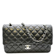 CHANEL Classic Medium Double Flap Quilted Leather Shoulder Bag Black