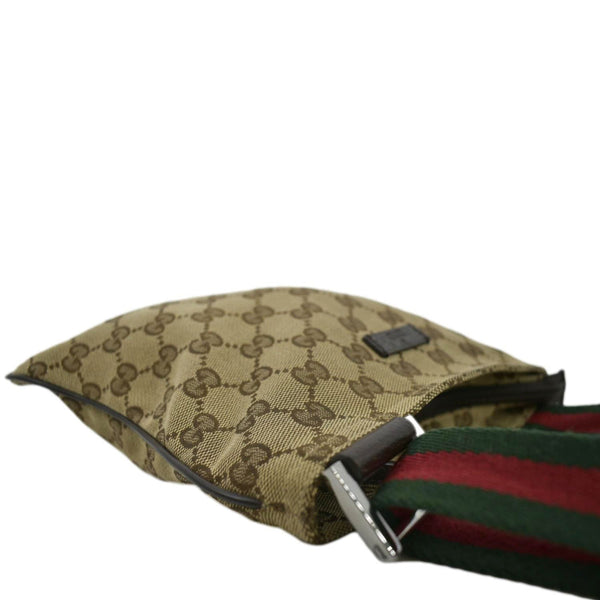 GUCCI GG Monogram Canvas Web Small Messenger Bag Beige 146309