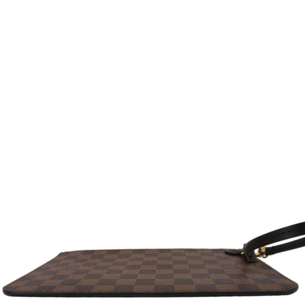 LOUIS VUITTON Neverfull Wristlet Damier Ebene Pouch Brown